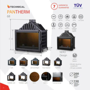 PanTherm 68 Nero d200 öntvény kandallóbetét (15 kW)